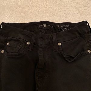 7 for all mankind black skinny high waisted pants